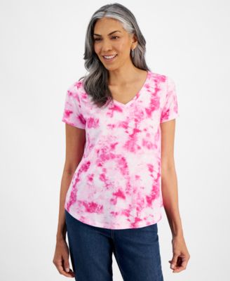 Style & Co - Petite Hamptons Dye Perfect V-Neck T-Shirt