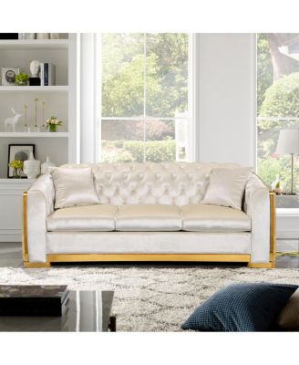 Simplie Fun 84" Velvet Luxury Chesterfield Sofa Set