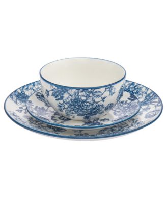 Blue Floral 12 Pc. Dinnerware Set, Service for 4