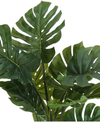45" Indoor Artificial Floor Monstera Tree with Black Pot