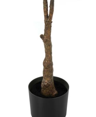 52" Indoor Artificial Floor Rubber Tree with Black Pot