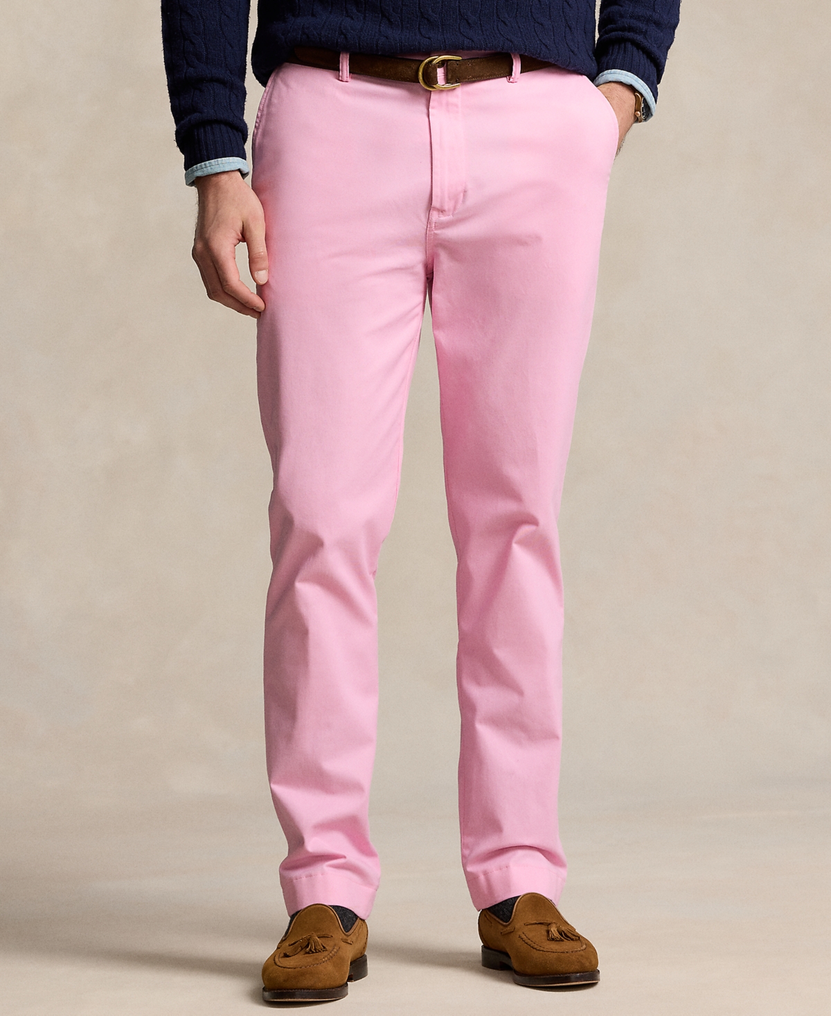 Polo Ralph Lauren Men's Big & Tall Stretch Straight Fit Chino In Carmel Pink