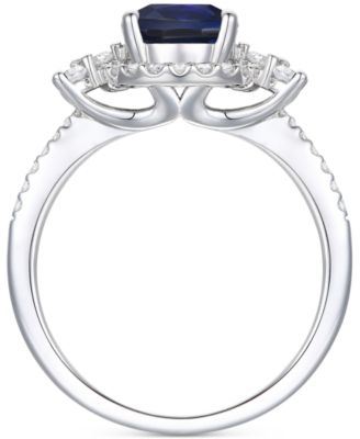 Garnet (1-1/10 ct. t.w.) & Lab-Grown White Sapphire (1/2 ct. t.w.) Ring in 14k Rose Gold-Plated Sterling Silver (Also in Lab-Grown Blue Sapphire)