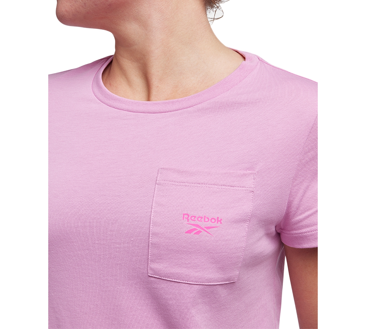 Reebok Women's Active Small-Logo Pocket Cotton T-Shirt