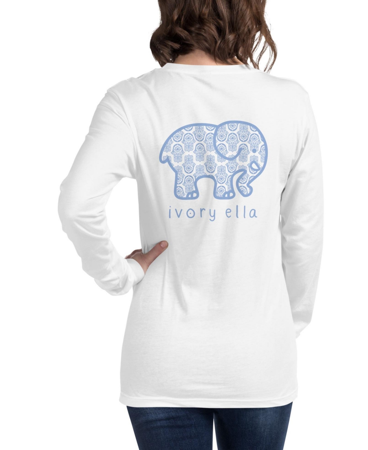 Ivory Ella Women's Hamsa Long Sleeve Unisex T-Shirt