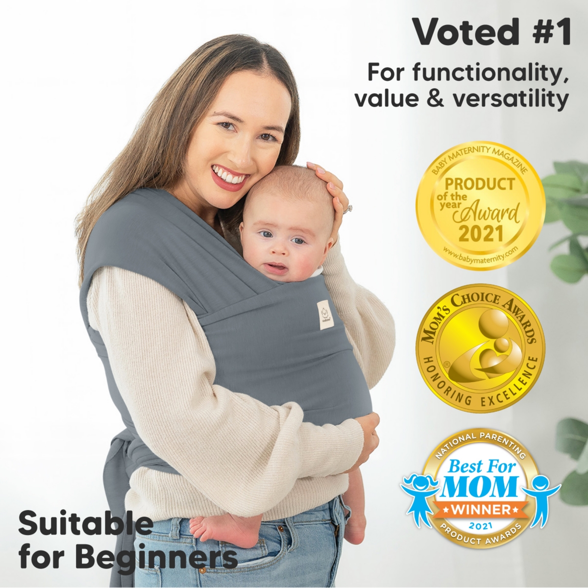 KeaBabies Original Baby Wraps Carrier, Baby Sling Carrier, Stretchy Infant Carrier for Newborn, Toddler