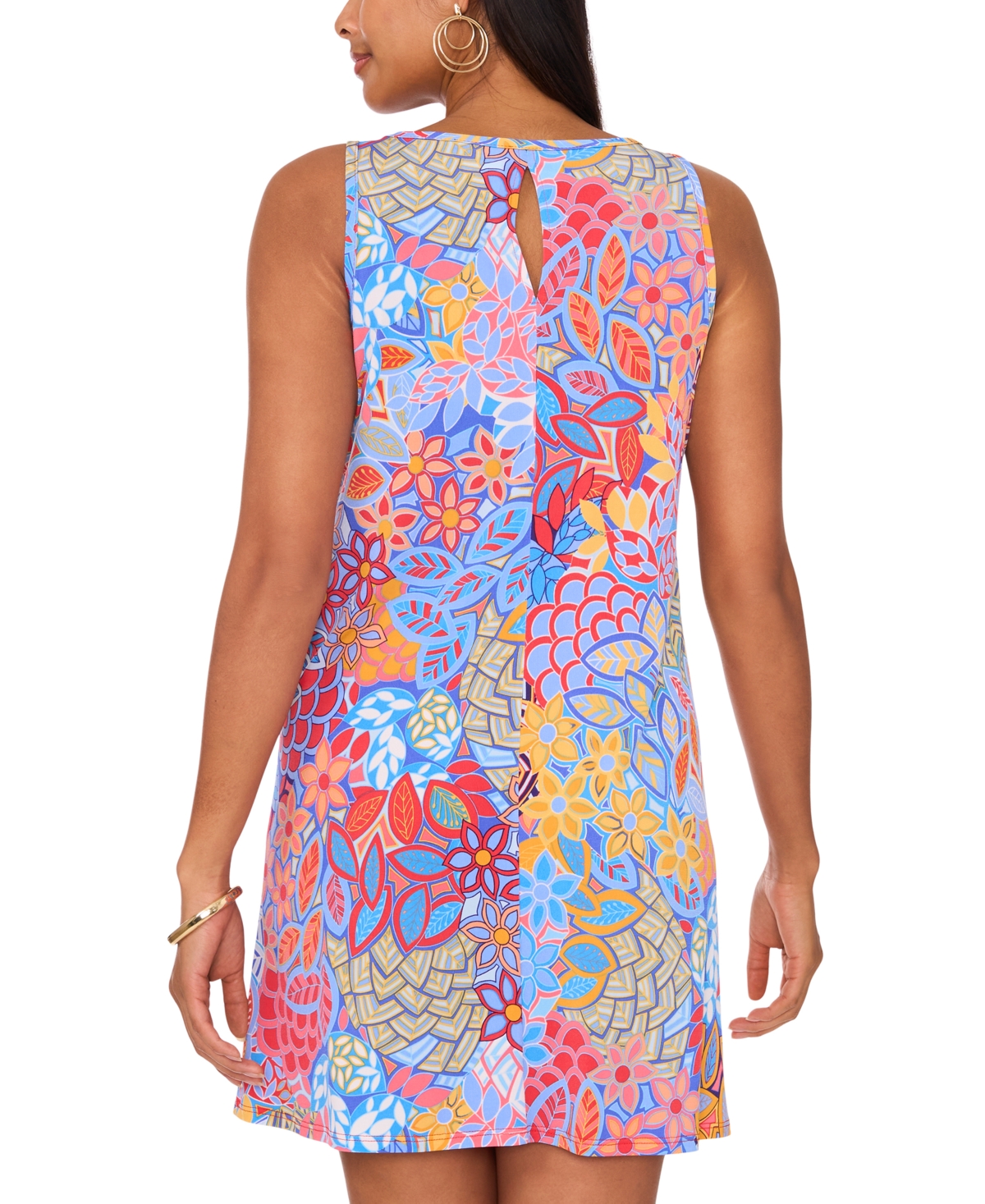 Shop Msk Petite Printed Shift Dress In Coral Para