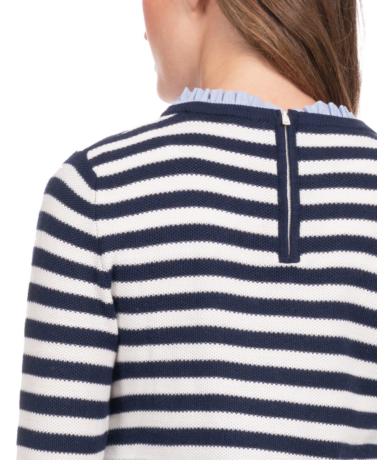 Shop Seraphine Women's Cotton Maternity Nursing Sweater With Detachable Collar In Nautica Blue