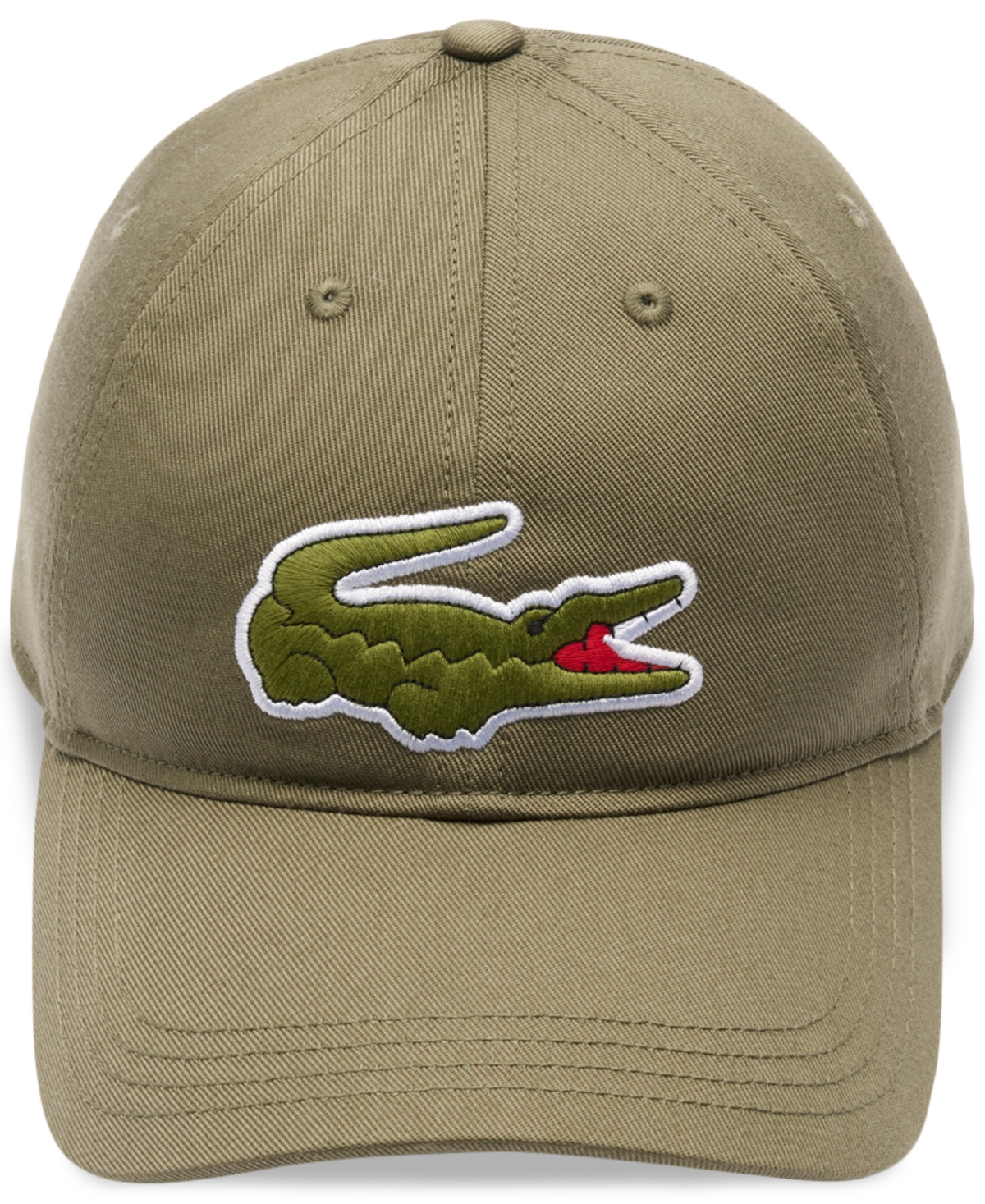 Lacoste Men's Adjustable Croc Logo Cotton Twill Baseball Cap In Tank
