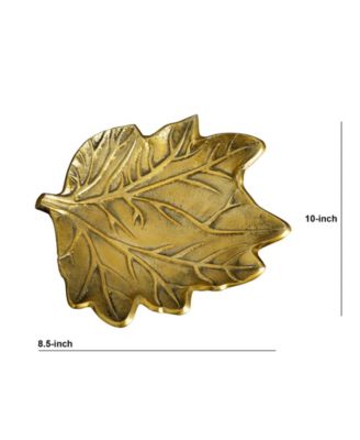 10in. Gold Tree of Life Leaf Decorative Accent Tray