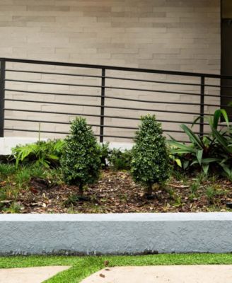 2.5ft. UV Resistant Artificial Boxwood Plant with Integrated Ground Stake Indoor/Outdoor - Set of 2