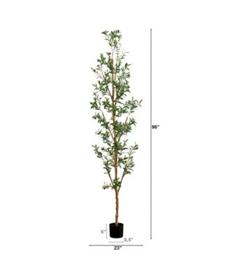 8ft. Artificial Olive Tree with Natural Trunk