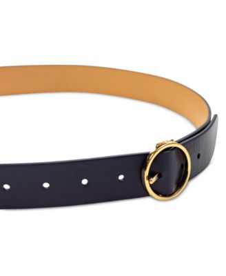Women's Two-In-One Center Bar Reversible Genuine Leather Belt