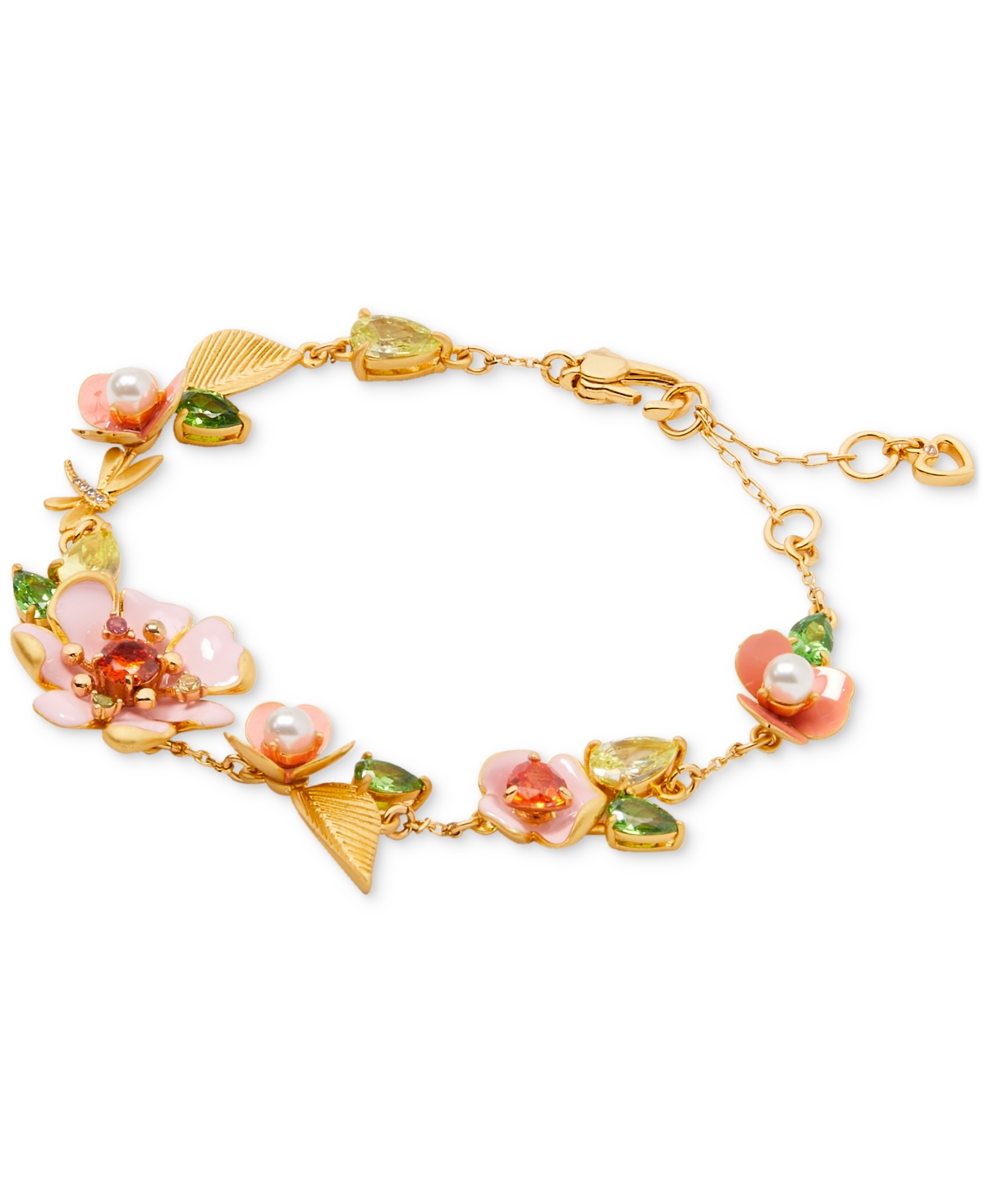 Shop Kate Spade Gold-tone Bloom In Color Chain Bracelet In Multi