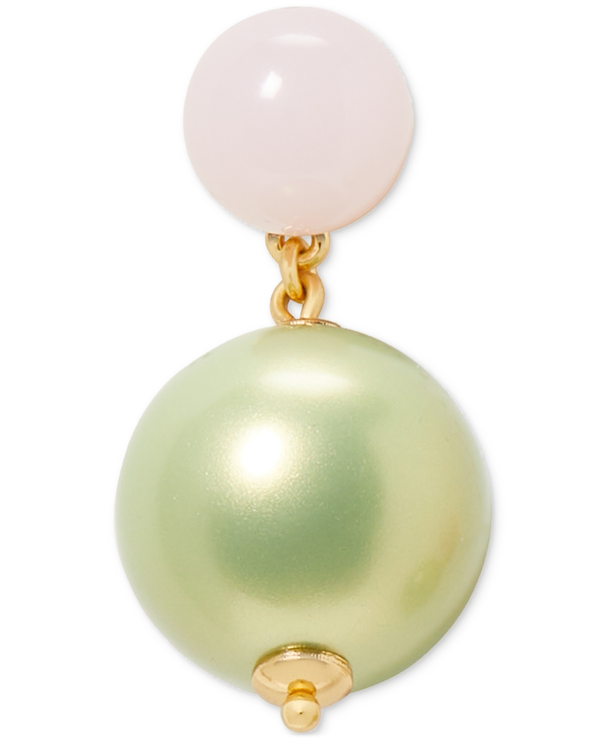 Shop Kate Spade Gold-tone Bright Spots Drop Earrings In Lime