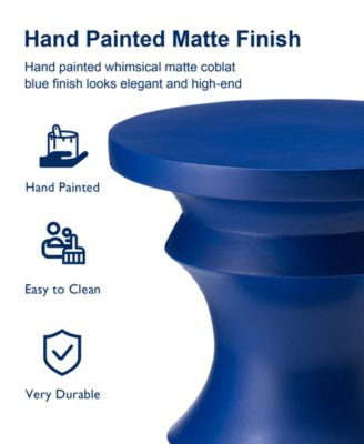  Multi-functional Cobalt Blue Chess Garden Stool or Planter Stand or Accent Table