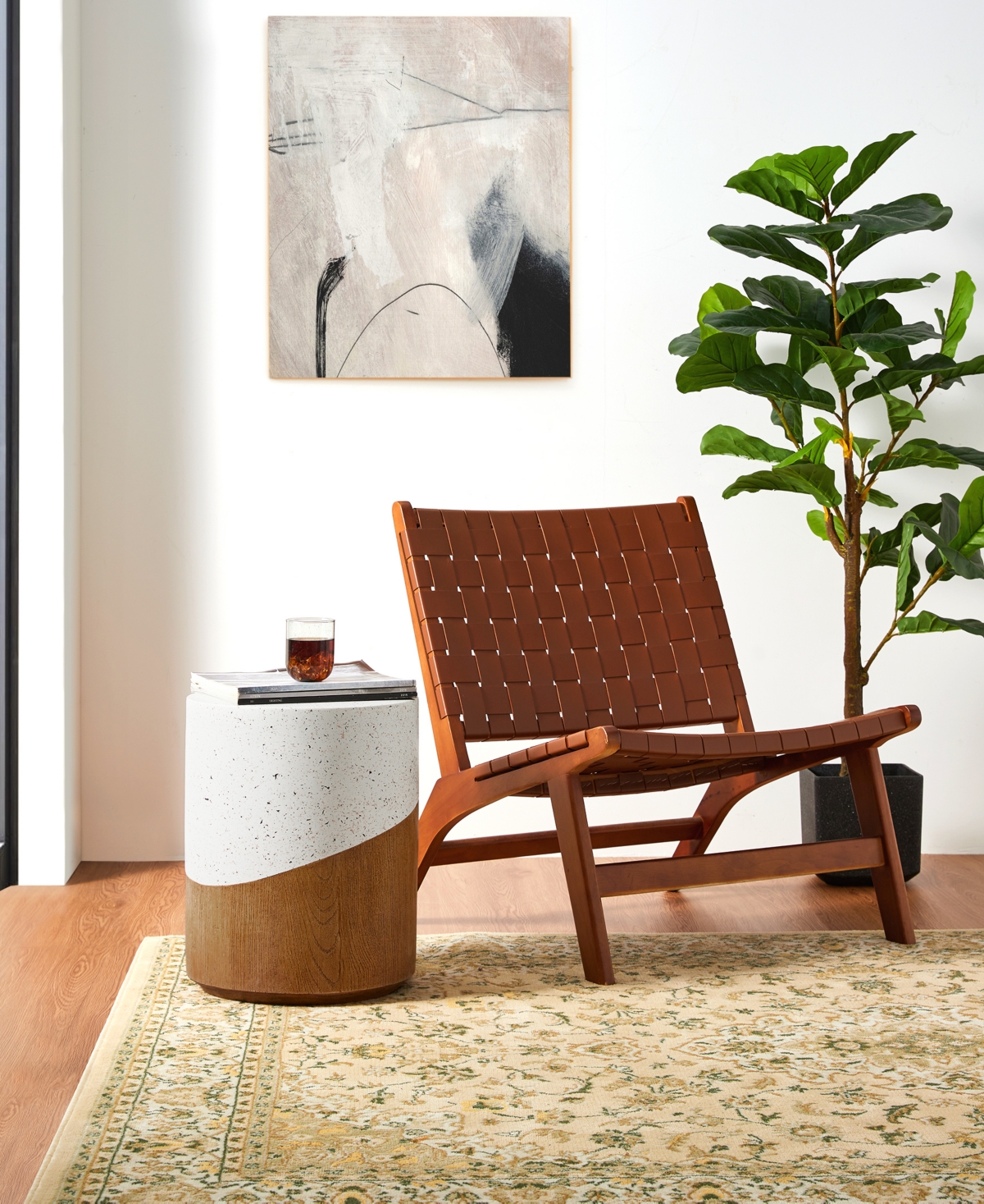 Glitzhome Multi-functional Faux Terrazzo And Wood Texture Garden Stool Or Plant Stand In Multi