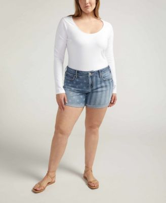 Silver boyfriend jean shorts online