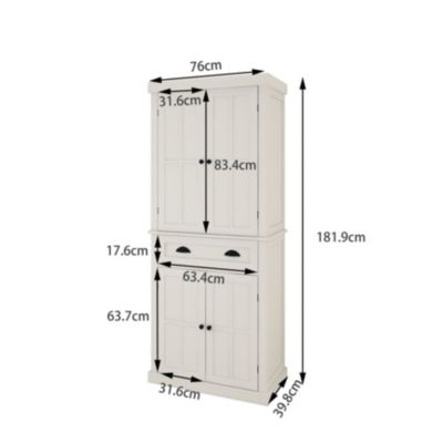 Four-Door, One-Drawer Cabinet, Field Grid Model-White