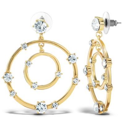 Women's Orbital Crystal Drop Earrings - Gold-Tone Hoop Earrings