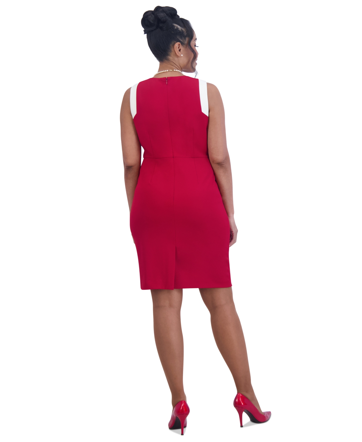 Kasper Women's Combo Sleeveless Sheath Dress -cr