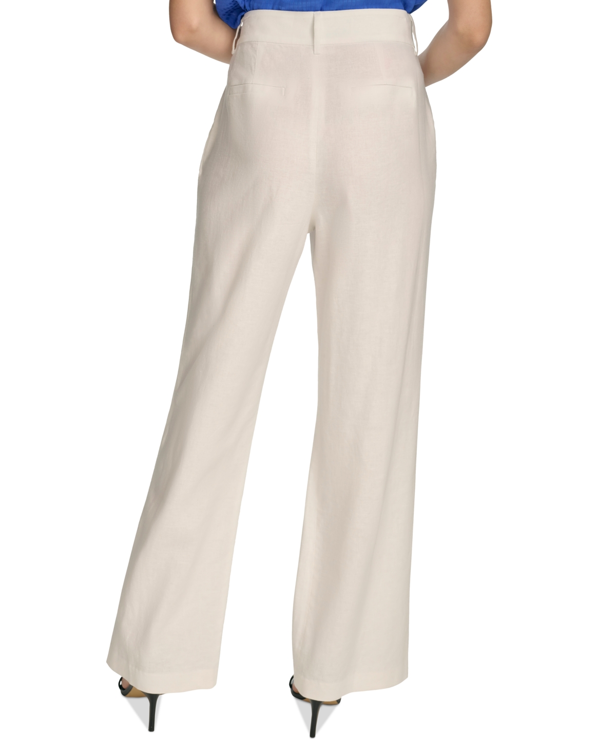 Calvin Klein Women's Linen-Blend Wide Leg Pants