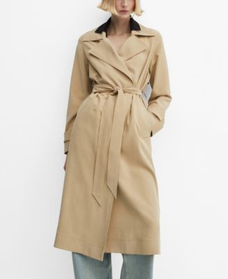 MANGO Women's Flowy Lapel Trench Coat Macy's