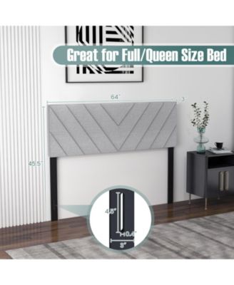 Linen Upholstered Headboard for Full and Queen Size Bed Frames