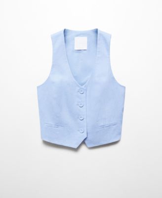 MANGO Women's Linen Suit Vest - Macy's
