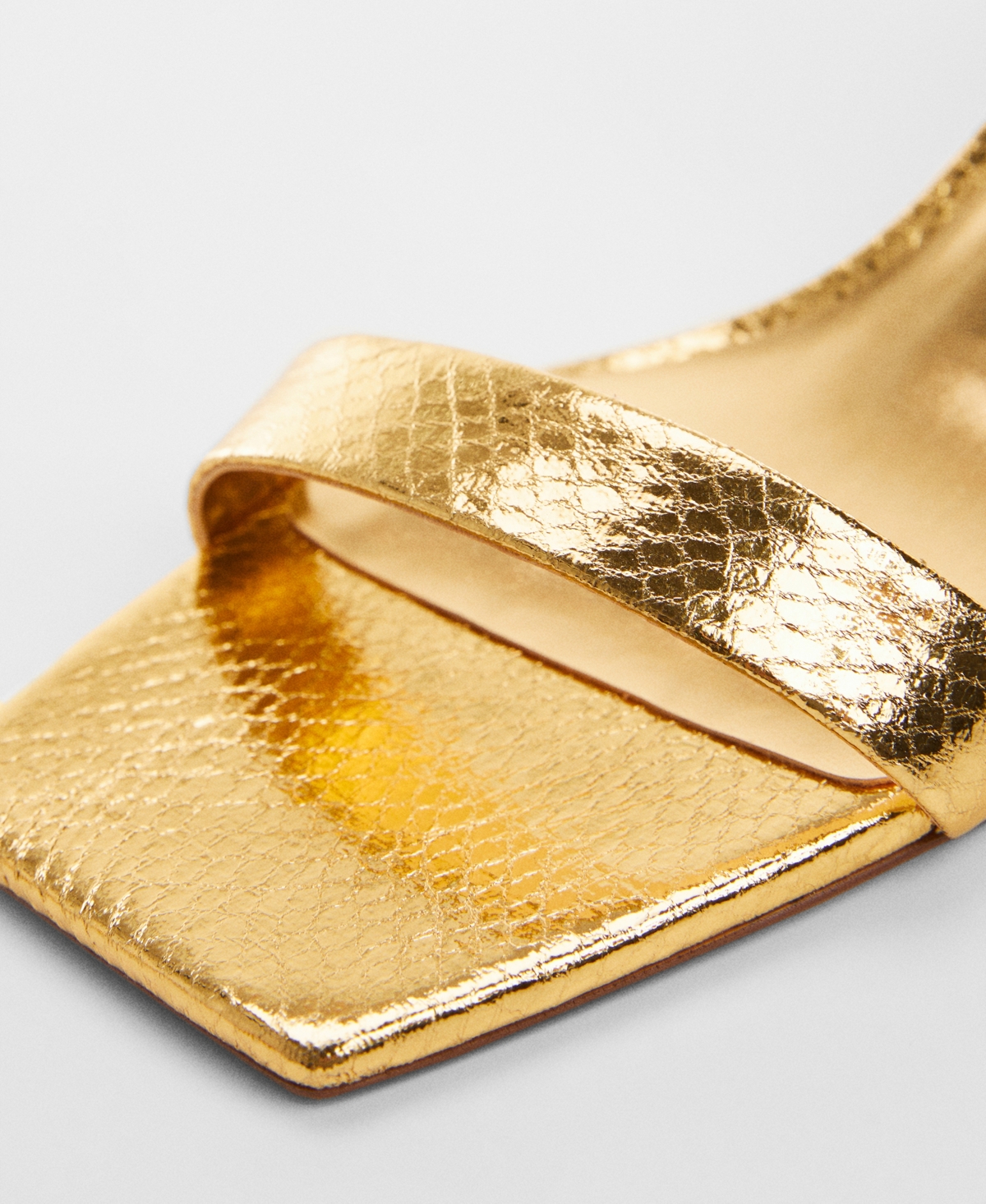 Shop Mango Women's Metallic Snake Sandals In Gold