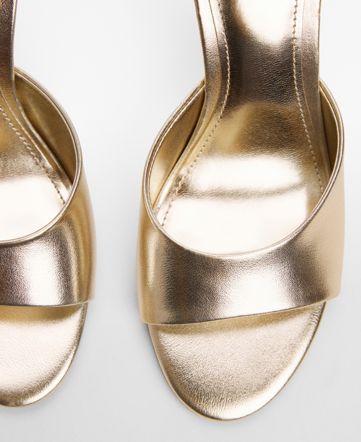 Shop Mango Women's Heel Non-structured Sandals In Gold