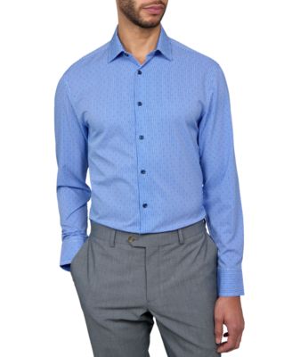 ConStruct - Men's Slim Fit Performance Stretch Long Sleeve Button-Front Dress Shirt
