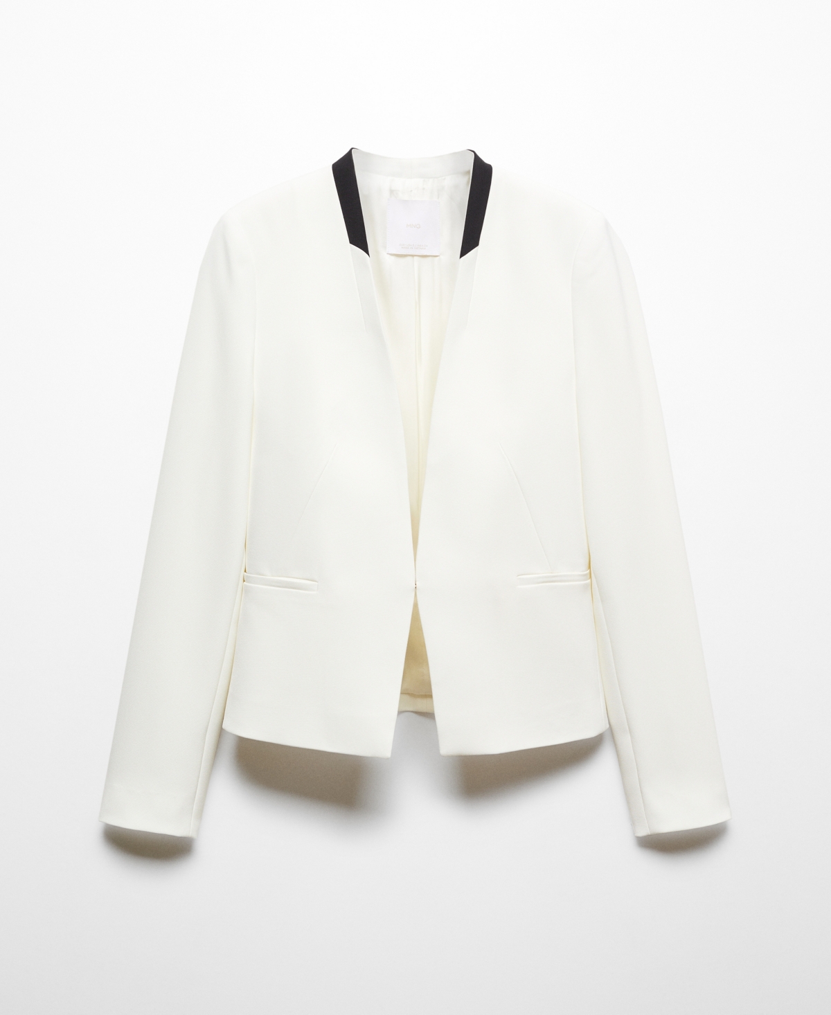 Shop Mango Women's Contrasting Trims Blazer In White