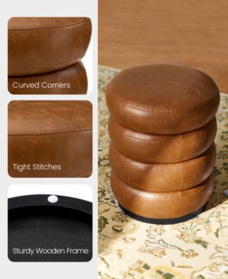 Modern Coffee Upholstered Storage Ottoman or Accent Stool