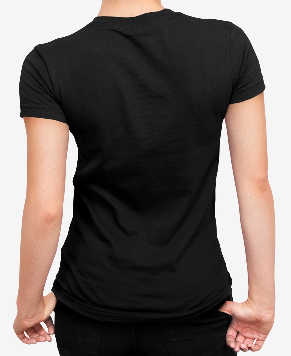 Shop La Pop Art Women's Word Art Cat Tail Heart V-neck T-shirt In Black