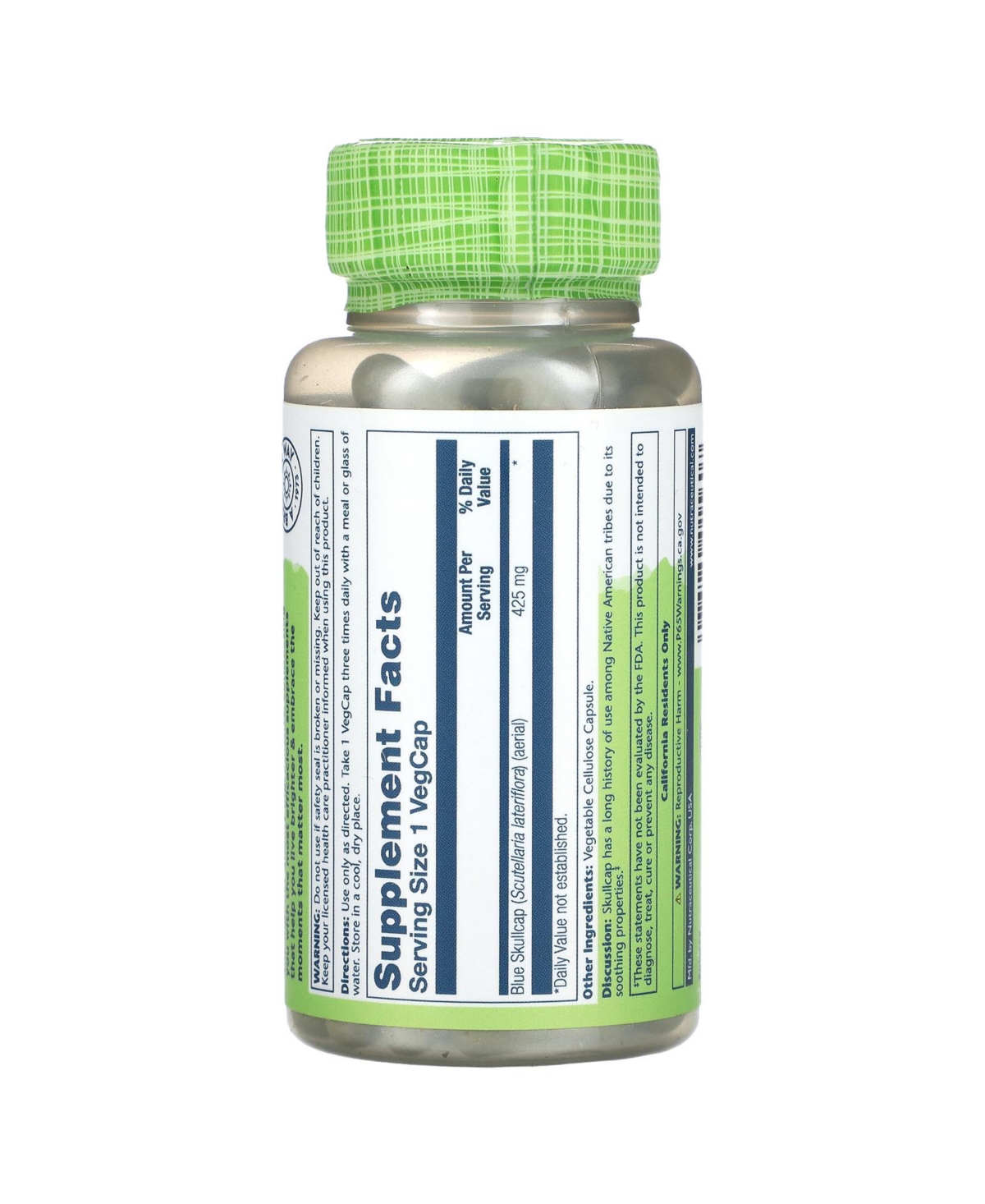 Solaray True Herbs Blue Skullcap 425 mg - VegCaps - Assorted Pre-pack (See Table 9