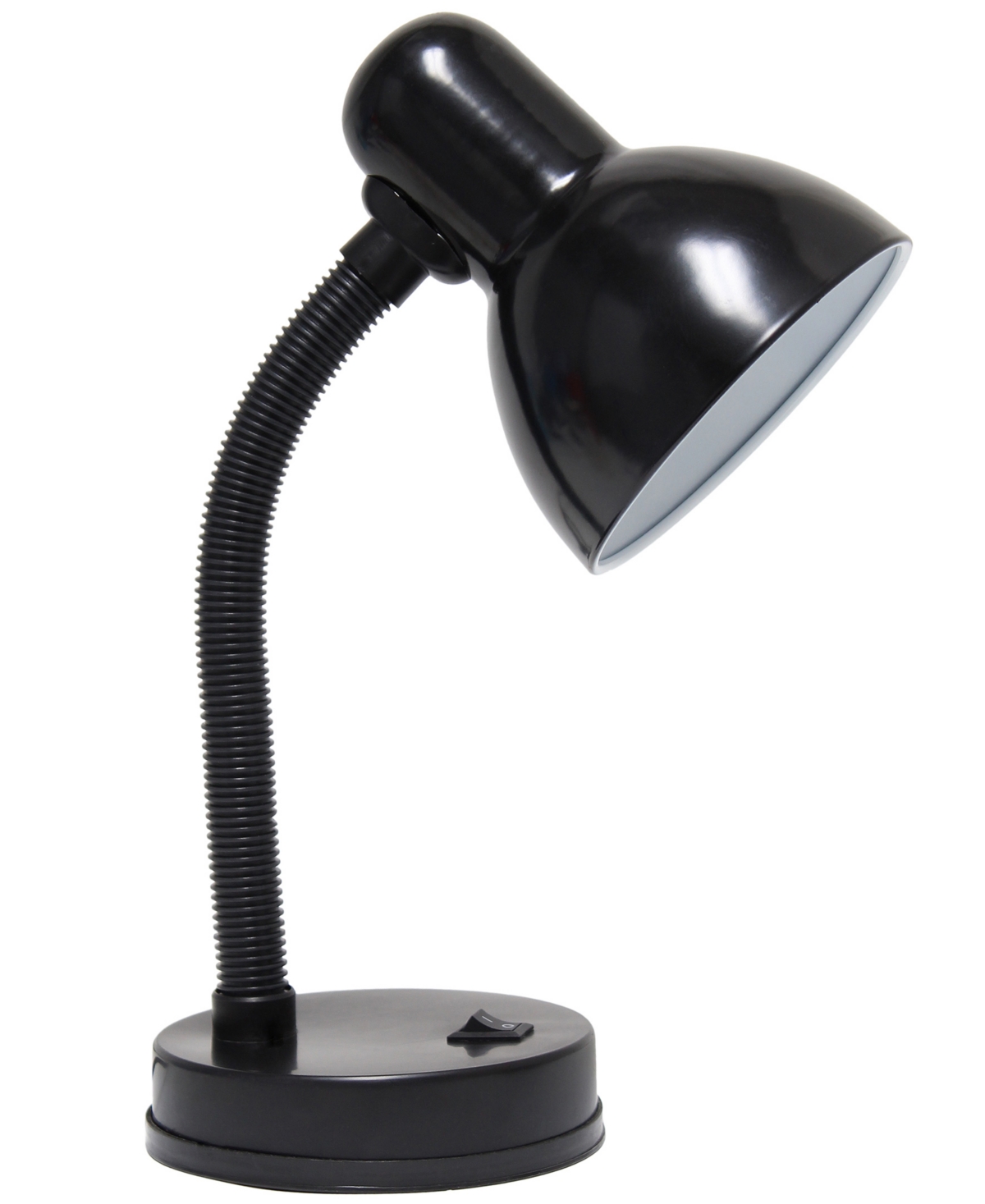Shop Creekwood Home Essentix 14.25" Traditional Fundamental Metal Desk Task Lamp, Bowl Shaped Shade With Flexible Goosen In Black