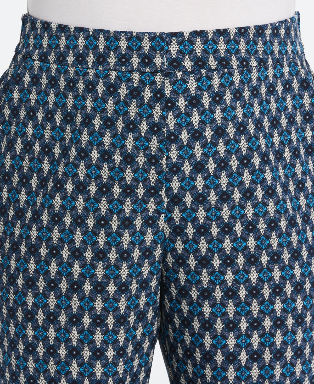 Shop Ella Rafaella Plus Size Medallion Print Cropped Culotte Pant In Malibu Blue