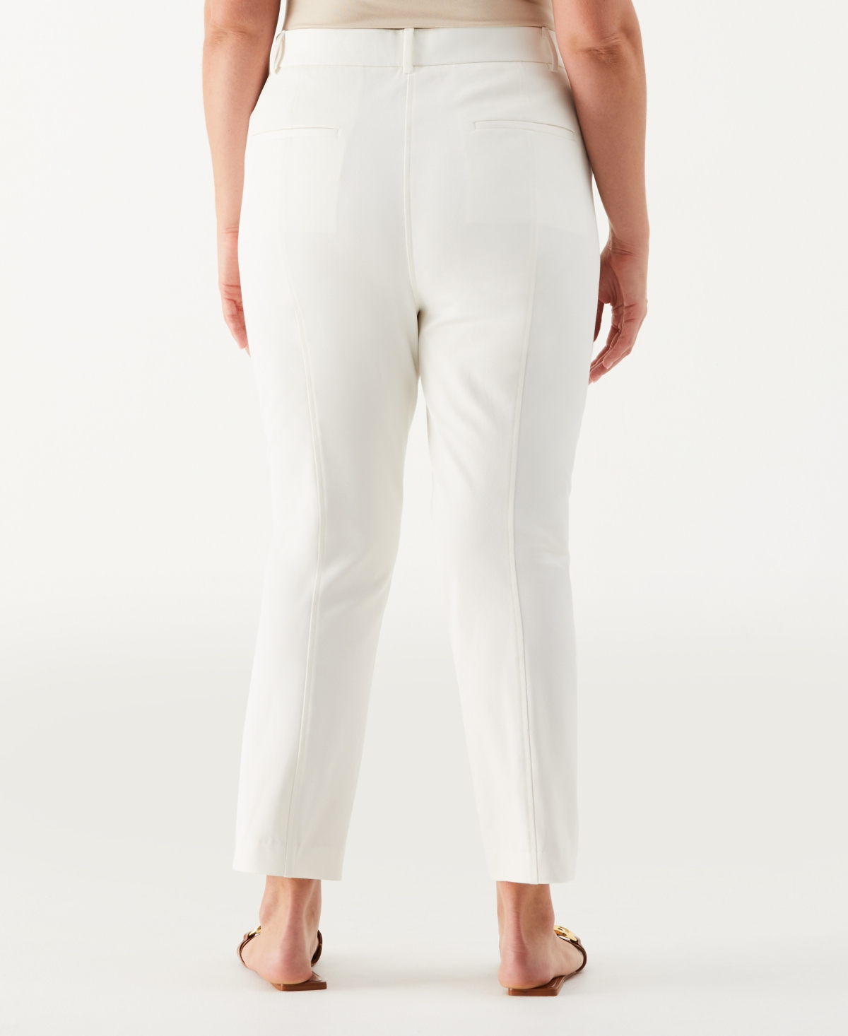 Shop Ella Rafaella Plus Size Seamed Ankle Pant In Star White