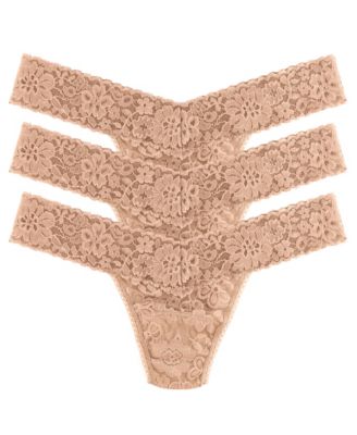 Women's Daily Lace Low Rise 3 Pack Thong Underwear