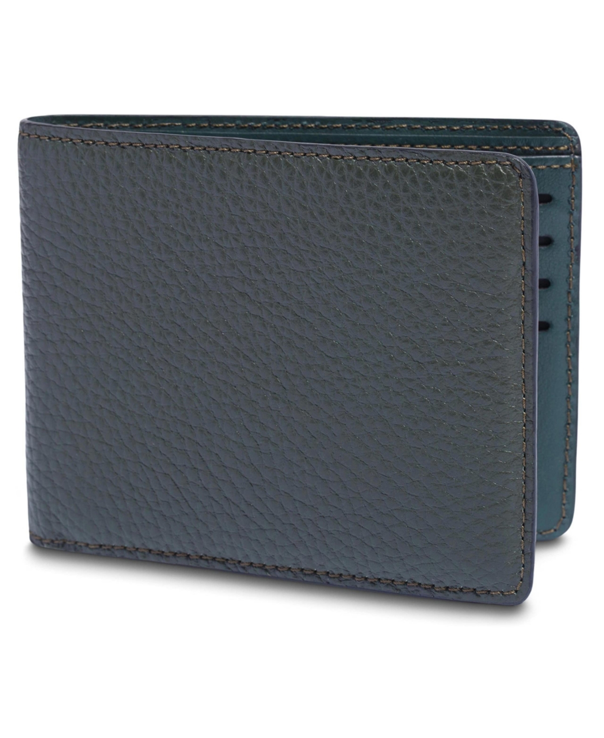 Italia Slim 8-Slot Men's Pocket Wallet Made In Italy, Monfrini Collection - Dark green