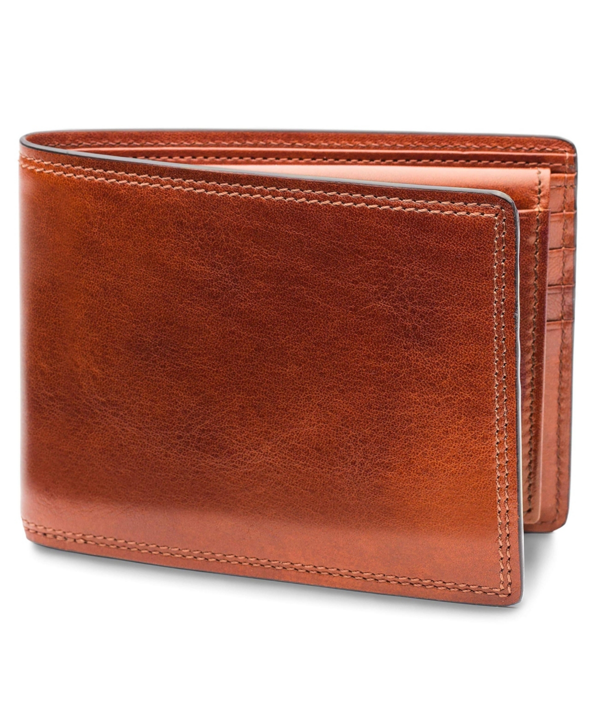 Men's Wallet, Dolce Leather Credit Wallet with I.d. Passcase - Amber