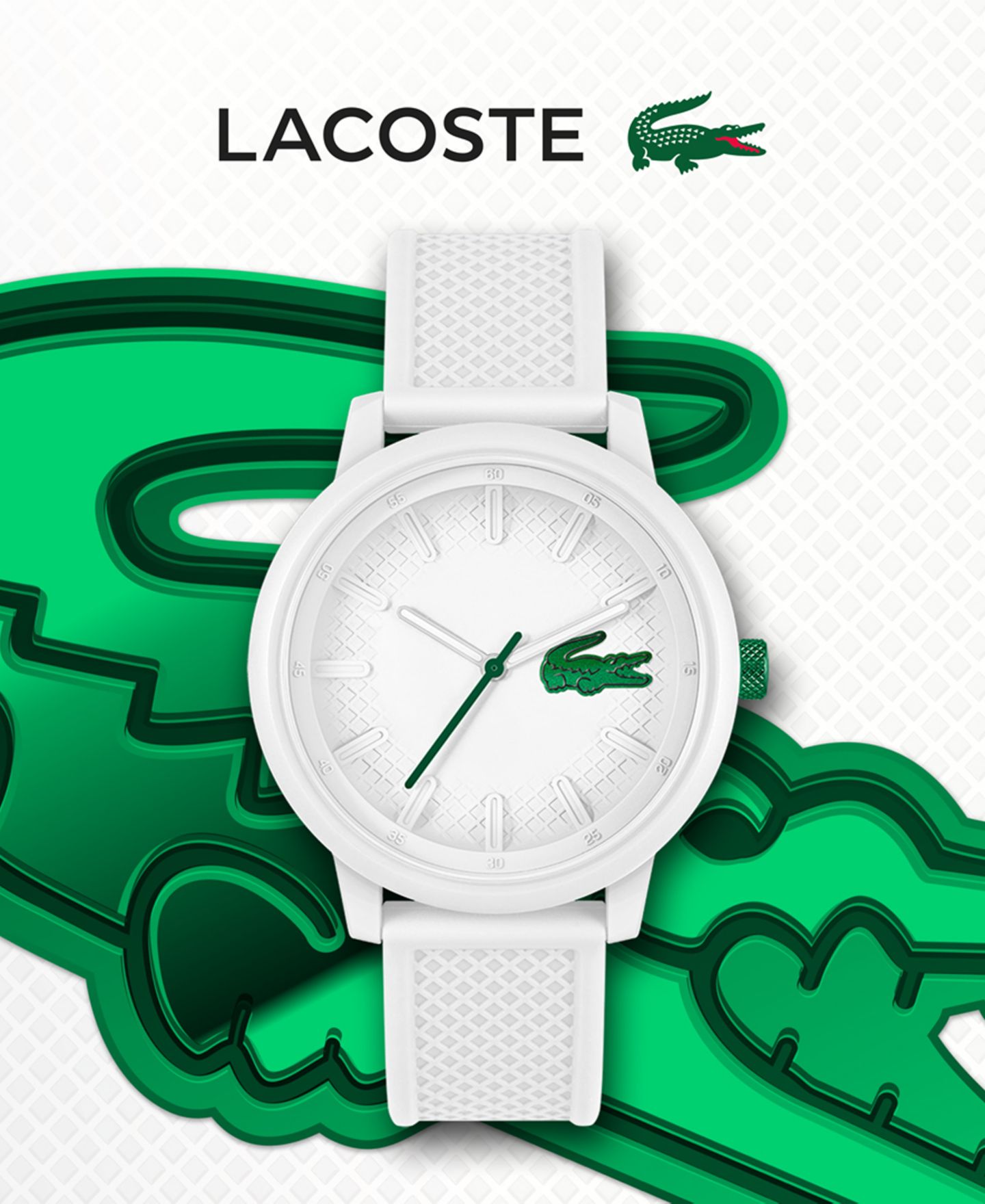Часы Lacoste Unisex L.12.12. White Silicone Strap Watch 48mm — фото 4