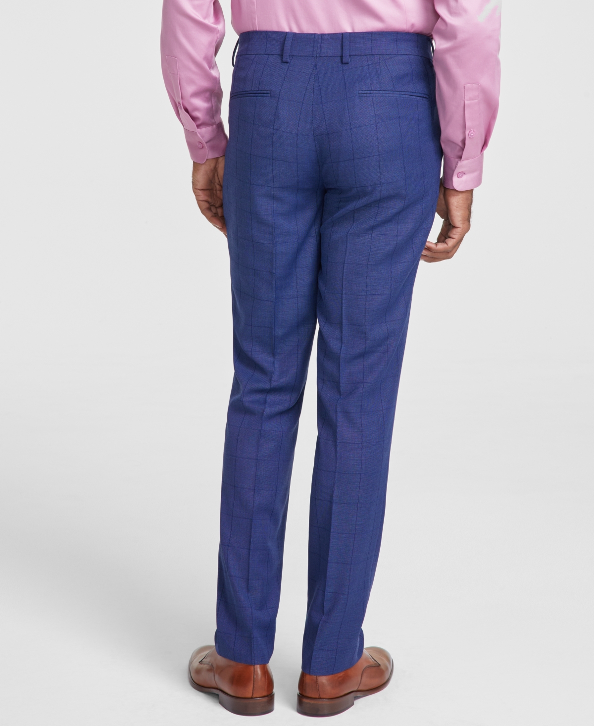 Nick Graham Men's Slim-fit Windowpane Check Suit In Navy Windowpane