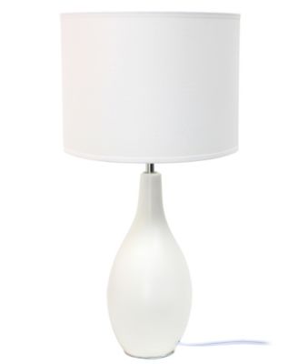 Essentix 18.11" Traditional Standard Ceramic Dewdrop Table Desk Lamp with Matching Fabric Shade 