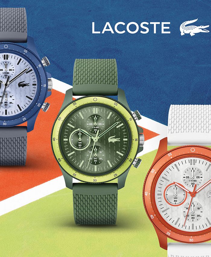Lacoste Men's Neoheritage Chronograph White Silicone Strap Watch 42mm ...