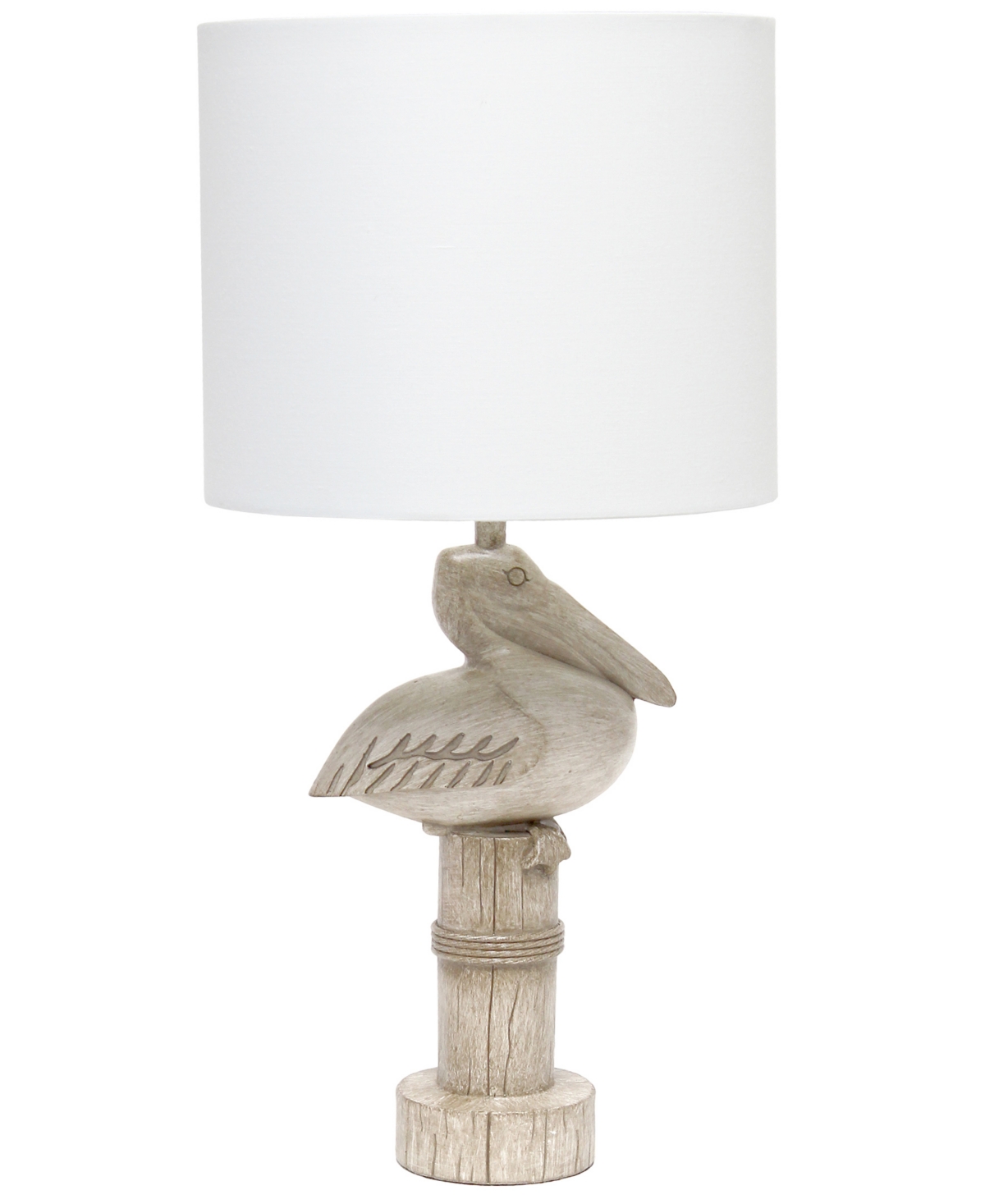 Shop Simple Designs Shoreside 17.25" Tall Coastal Sitting Pelican Beige Wash Polyresin Bedside Table Desk Lamp