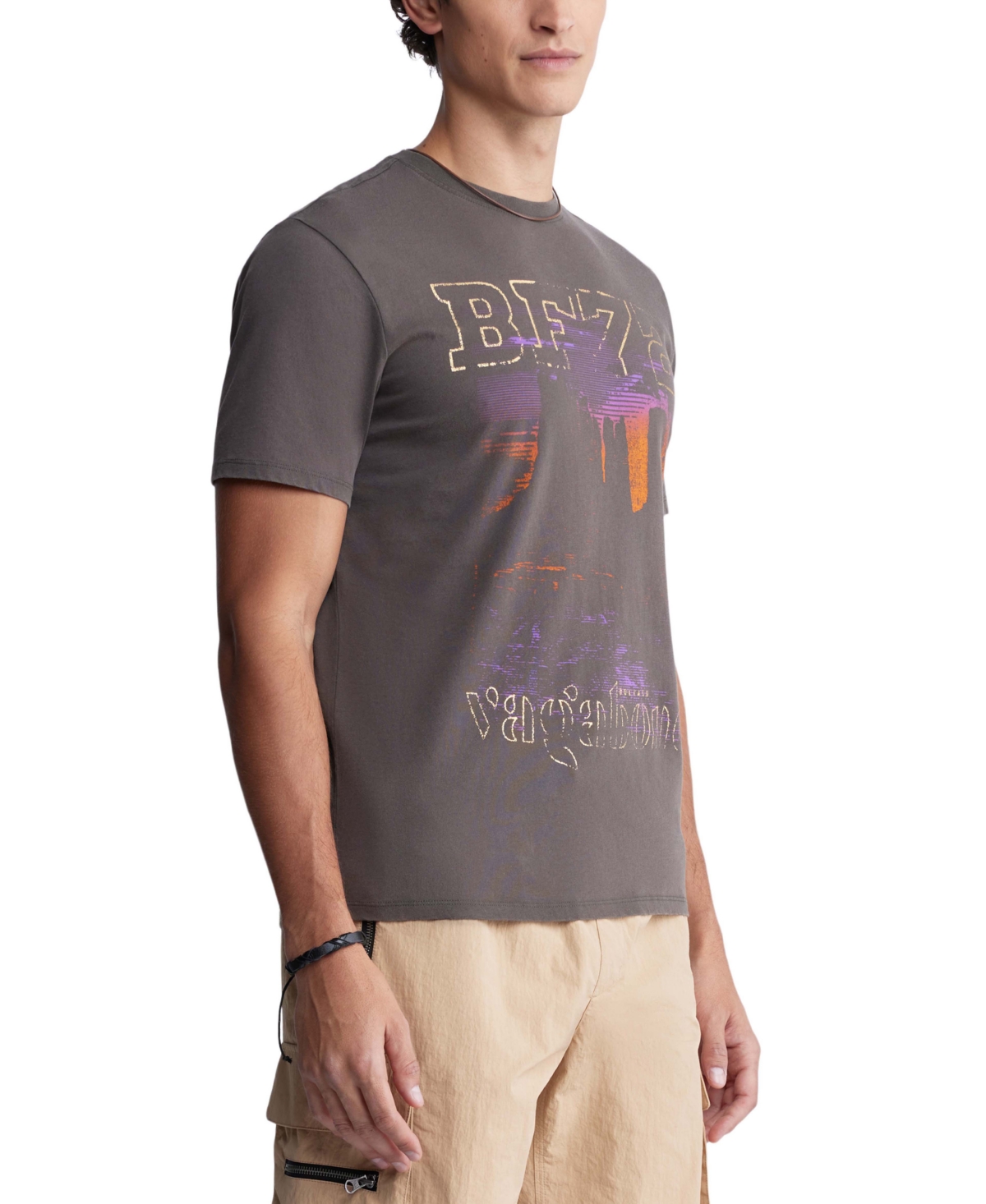 Shop Buffalo David Bitton Men's Tomer Cotton Graphic T-shirt In Charcoal