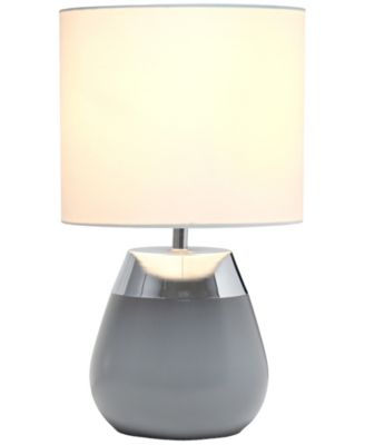 14" Tall Modern Contemporary Two Toned Metallic Gold and White Metal Bedside Table Desk Lamp 