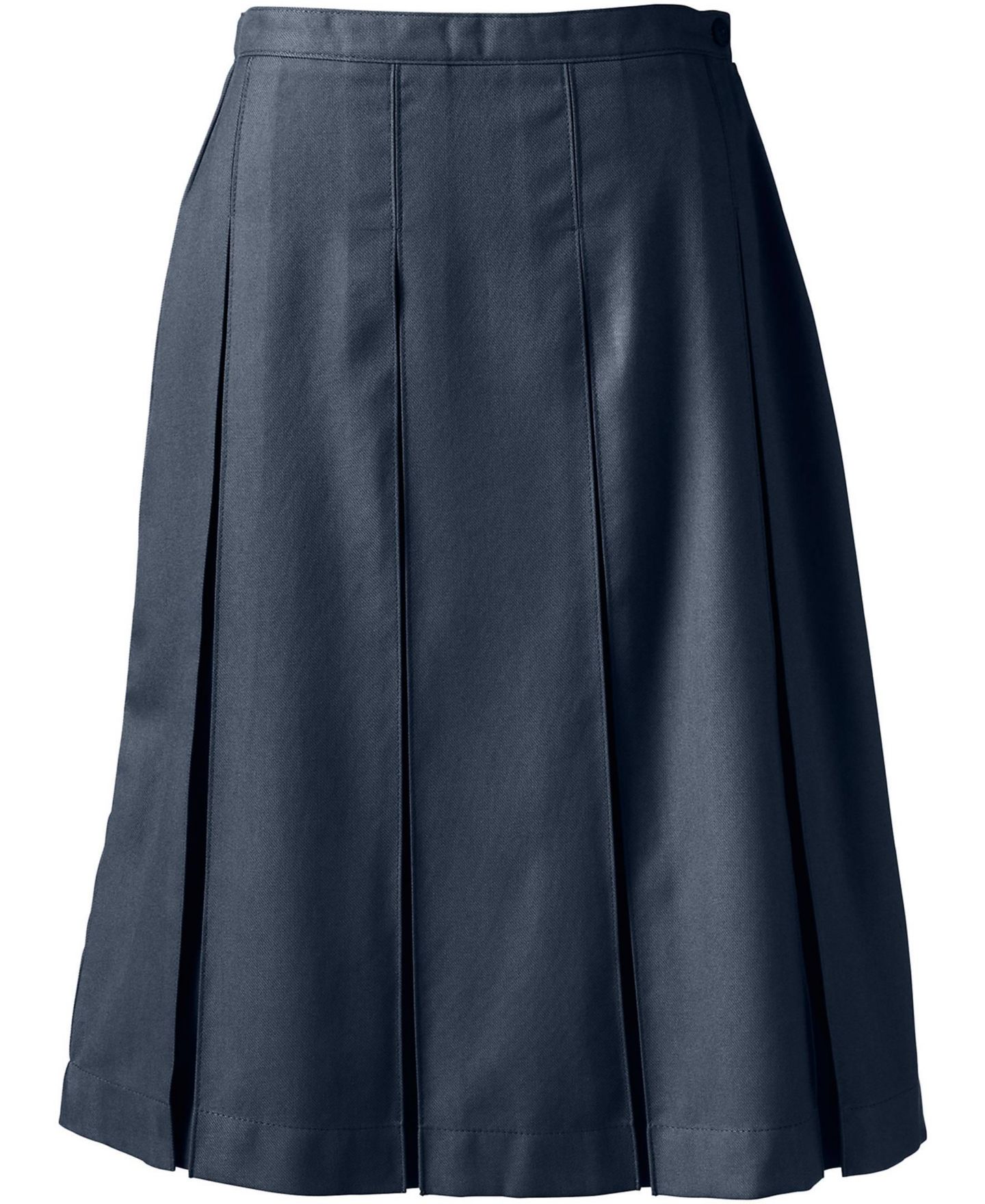 Женская юбка Lands' End Box Pleat Skirt Below the Knee, цвет: Тёмно-синий — фото 2